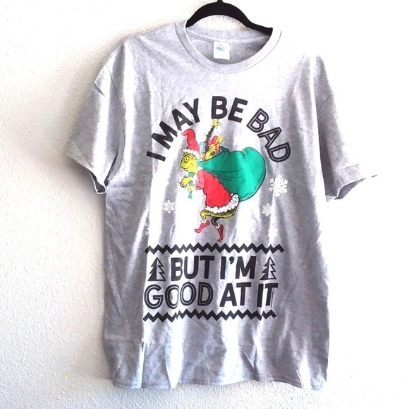 Delta Other - I MAY BE BAD, BUT I AM GOOD AT IT Christmas t-shirt large